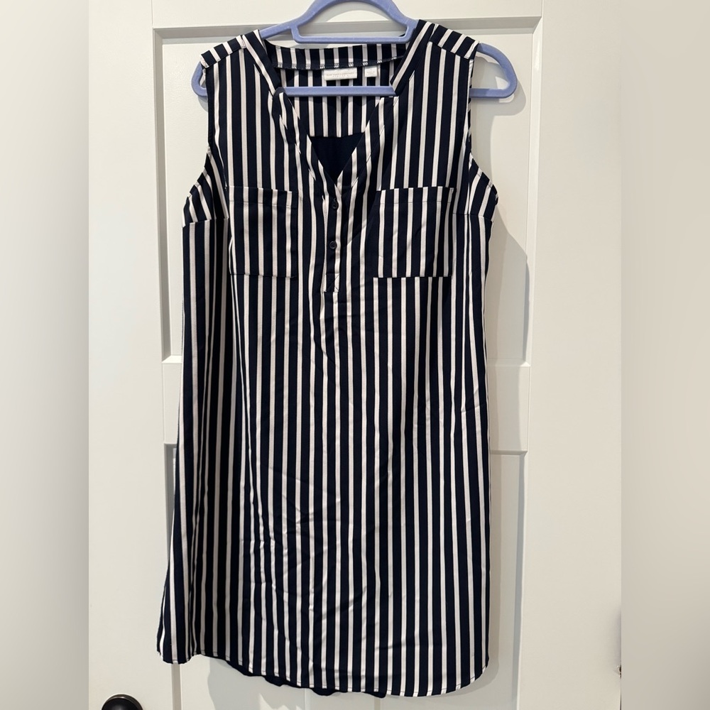 New York & Co. Blue and White Striped Dress